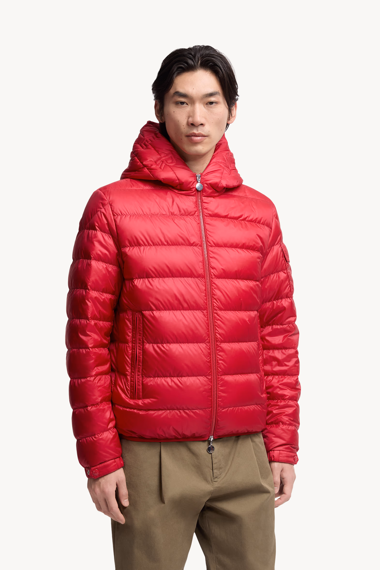 Najan Hooded Short Down Jacket Men Red Moncler 3